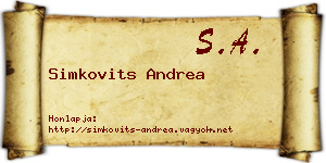 Simkovits Andrea névjegykártya